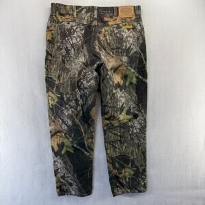 Vintage Diamond Cut Jeans Men's Fits 35x30 Green Denim Camo Mossy Oak Tree 90s